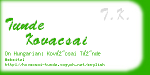 tunde kovacsai business card